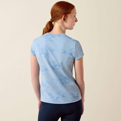 Camiseta Ariat niñ@ unisex Mirage St Tropez azul estampado caballos - Imagen 2