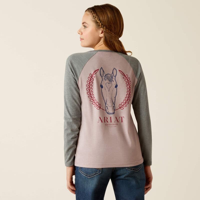 Camiseta Ariat niñ@ unisex Purple Dove color lila/gris manga larga TALLA 12 AÑOS - Imagen 4