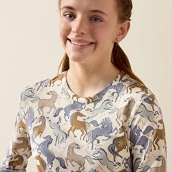 Camiseta Ariat niña Horsing around caballos colores - Imagen 1
