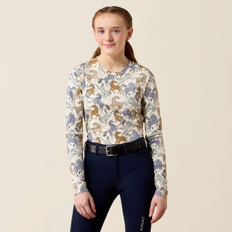 Camiseta Ariat niña Horsing around caballos colores - Imagen 3