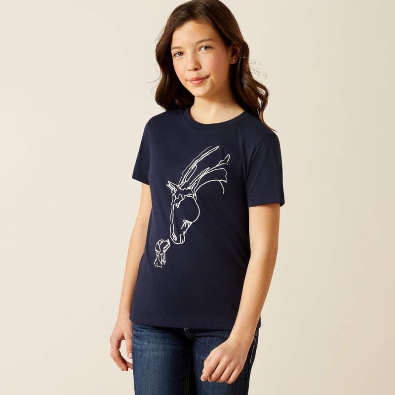 Camiseta Ariat UNISEX Caballo/Perro azul marino TALLA 14 AÑOS (talla XL infantil) - Imagen 3