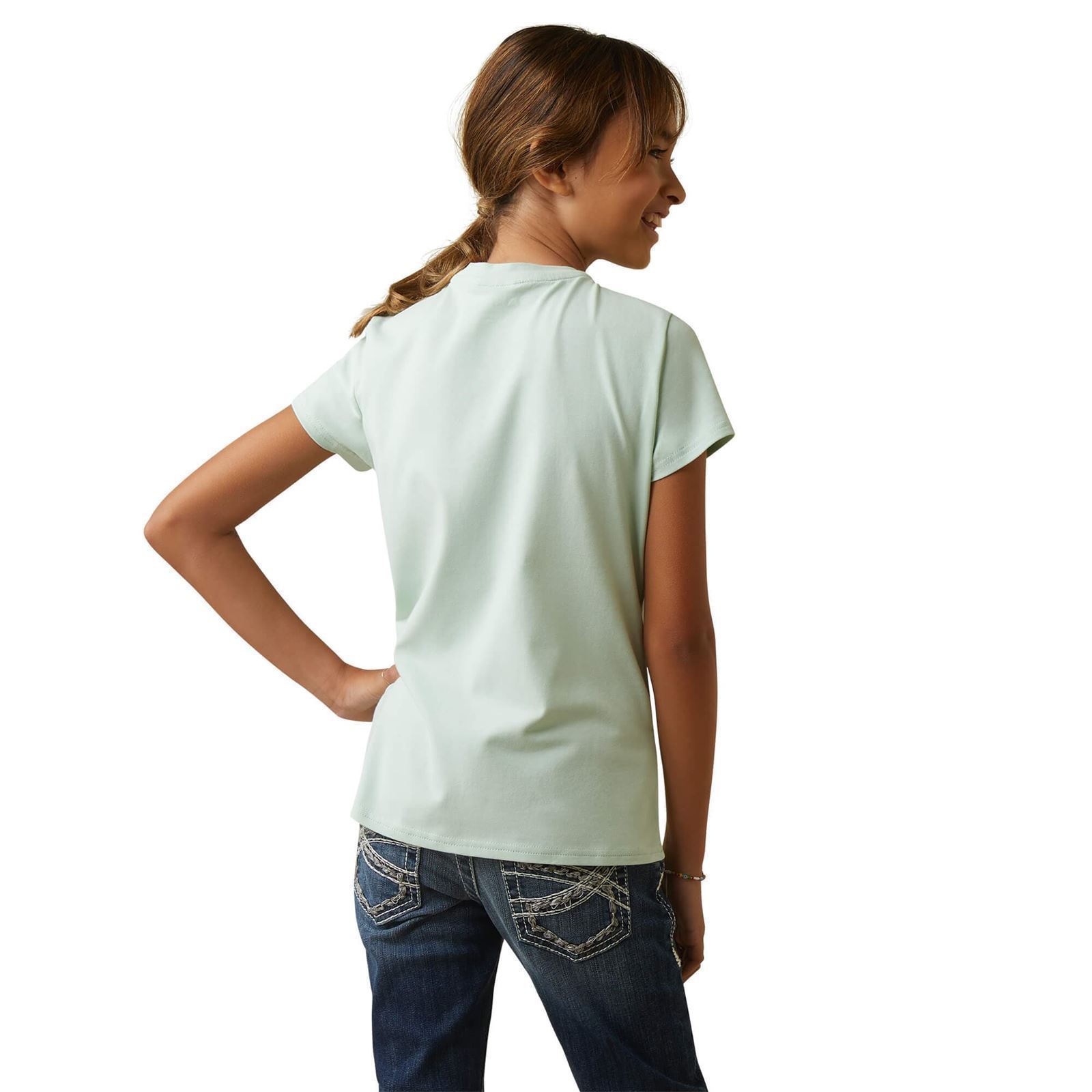 Camiseta Ariat unisex Harmony color verde claro tallaje infantil - Imagen 5