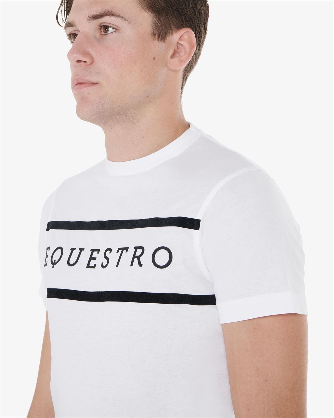 Camiseta caballero EQUESTRO color blanco/negro TALLA M - Imagen 3