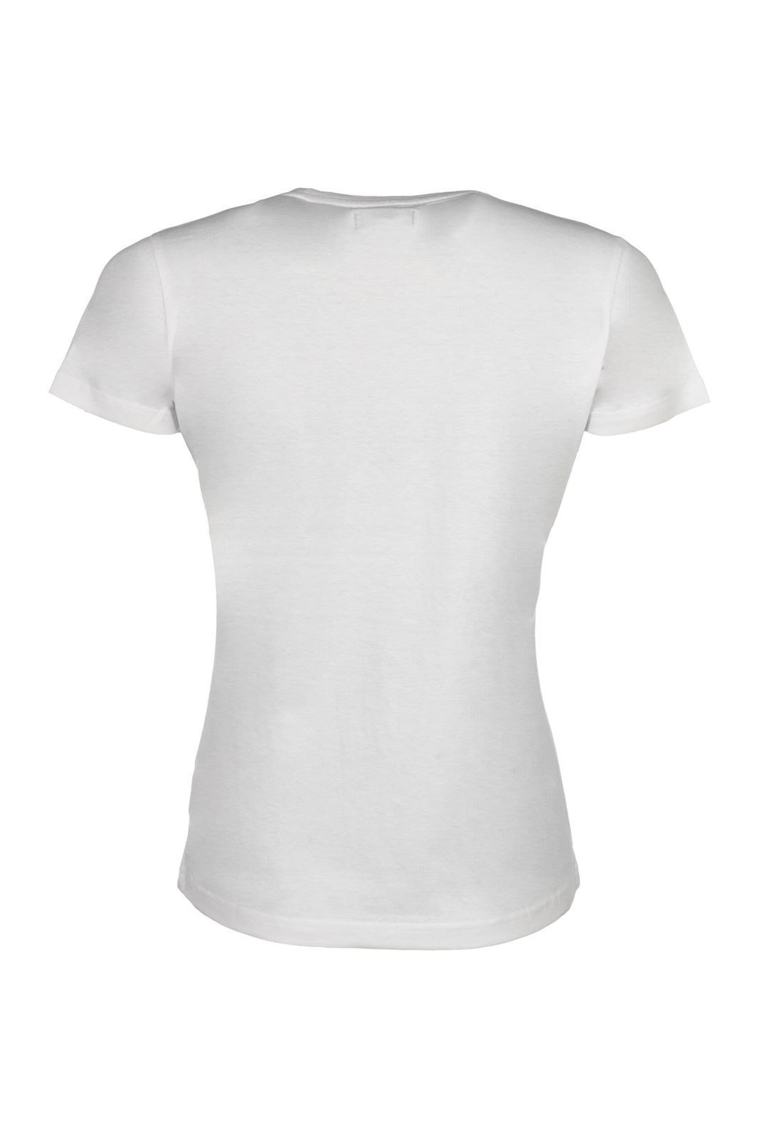 Camiseta HKM Sports Equipment Mirror blanca siluetas caballos colores - Imagen 4