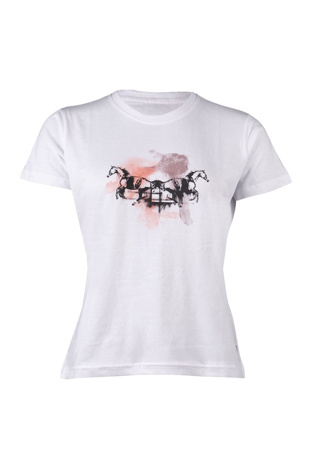 Camiseta HKM Sports Equipment mujer Running Horse color blanco - Imagen 1