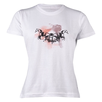 Camiseta HKM Sports Equipment mujer Running Horse color blanco - Imagen 1