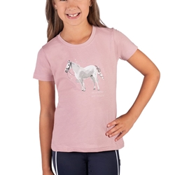 Camiseta HKM Sports Equipment niña color rosa caballo TALLA 140 (7-9 años) - Imagen 1