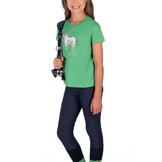 Camiseta HKM Sports Equipment niña color verde caballo TALLA 140 (7-9 años) - Imagen 1
