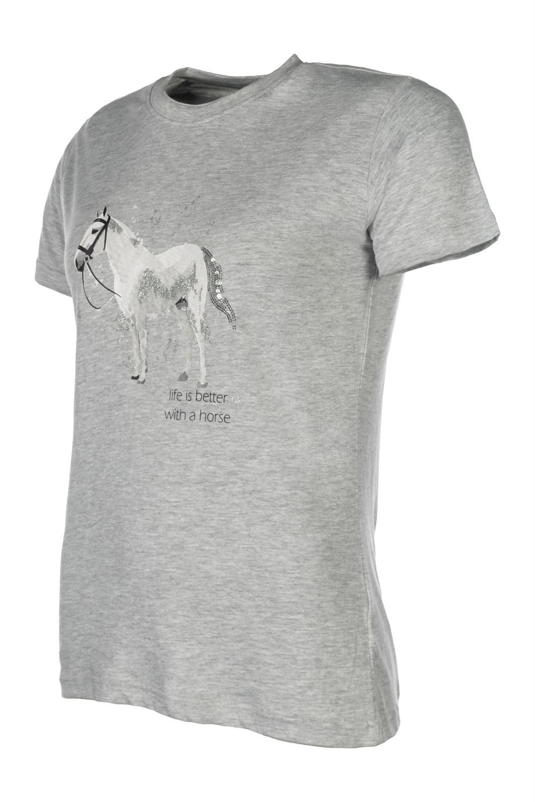 Camiseta HKM Sports Equipment Sparkle gris TALLA 164 (11-13 años) - Imagen 3
