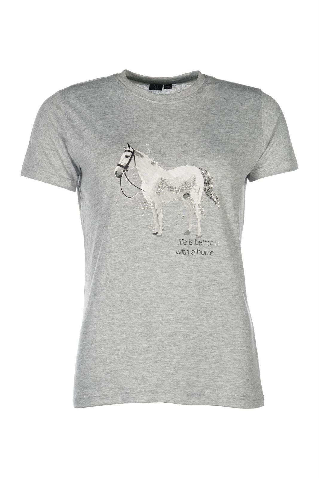 Camiseta HKM Sports Equipment Sparkle gris TALLA 176 (13-15 años) - Imagen 1