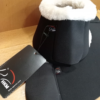 Campana neopreno con borreguillo HKM Sports Equipment con cierre de velcro, color negro, talla XL (par) - Imagen 1