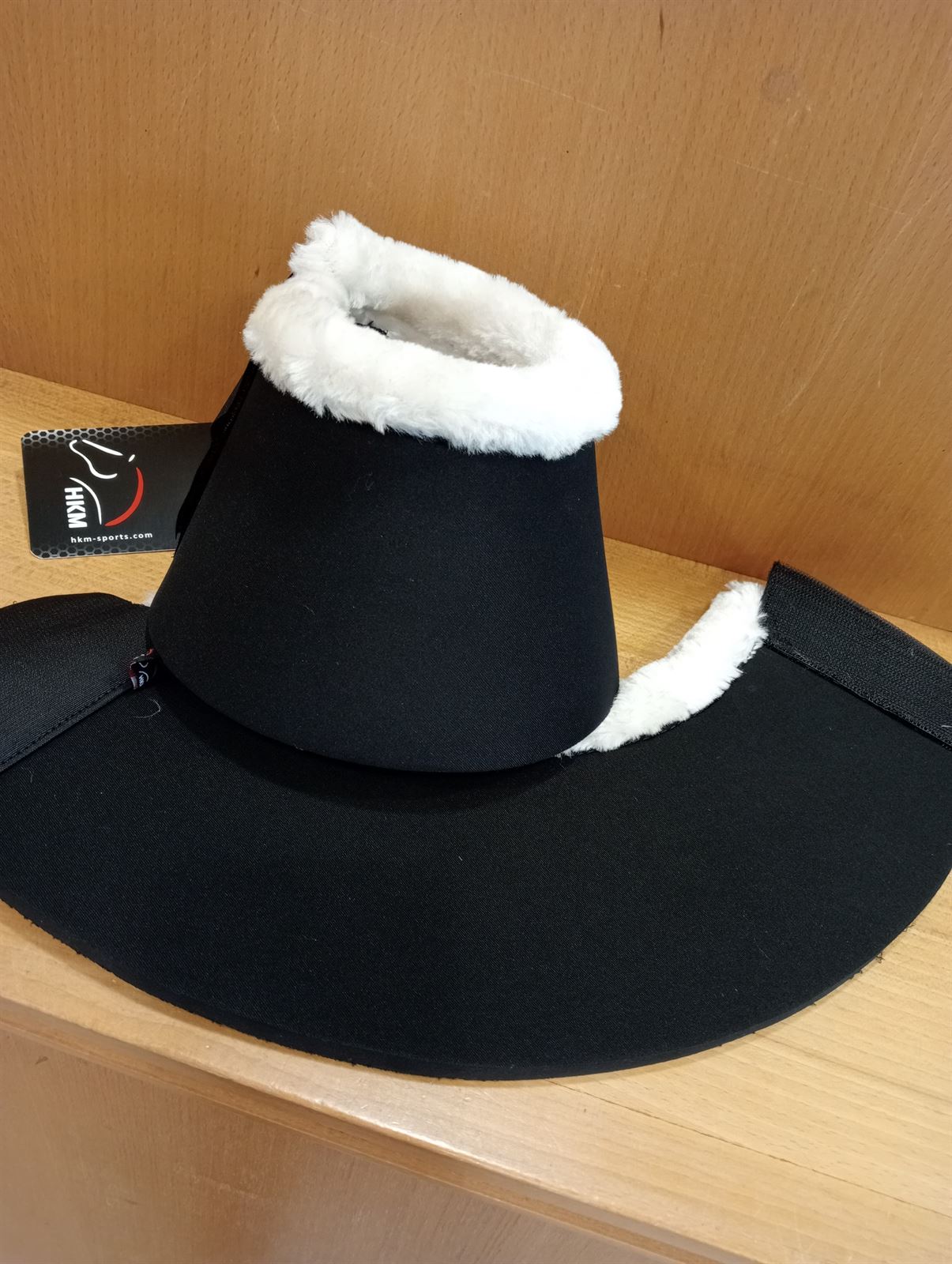 Campana neopreno con borreguillo HKM Sports Equipment con cierre de velcro, color negro, talla XL (par) - Imagen 2