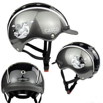 Casco CASCO Nori color gris/negro con dibujo caballo nubes talla S (52-56 cm) - Imagen 1