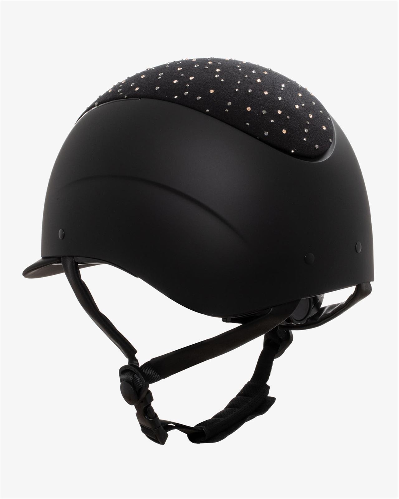 Casco EQUESTRO PRÓXIMA ROWEL color negro logo cristales rosegold  talla M (55-57) - Imagen 2