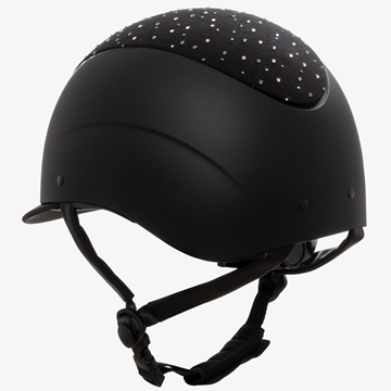 Casco EQUESTRO PRÓXIMA ROWEL color negro logo cristales rosegold  talla M (55-57) - Imagen 2