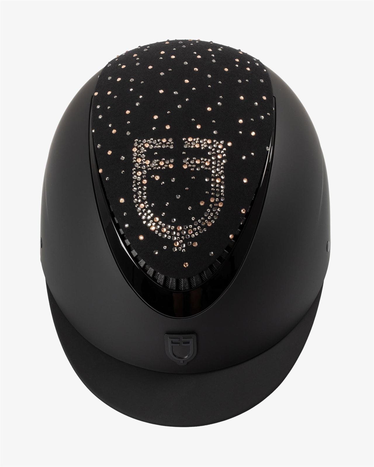 Casco EQUESTRO PRÓXIMA ROWEL color negro logo cristales rosegold  talla M (55-57) - Imagen 3