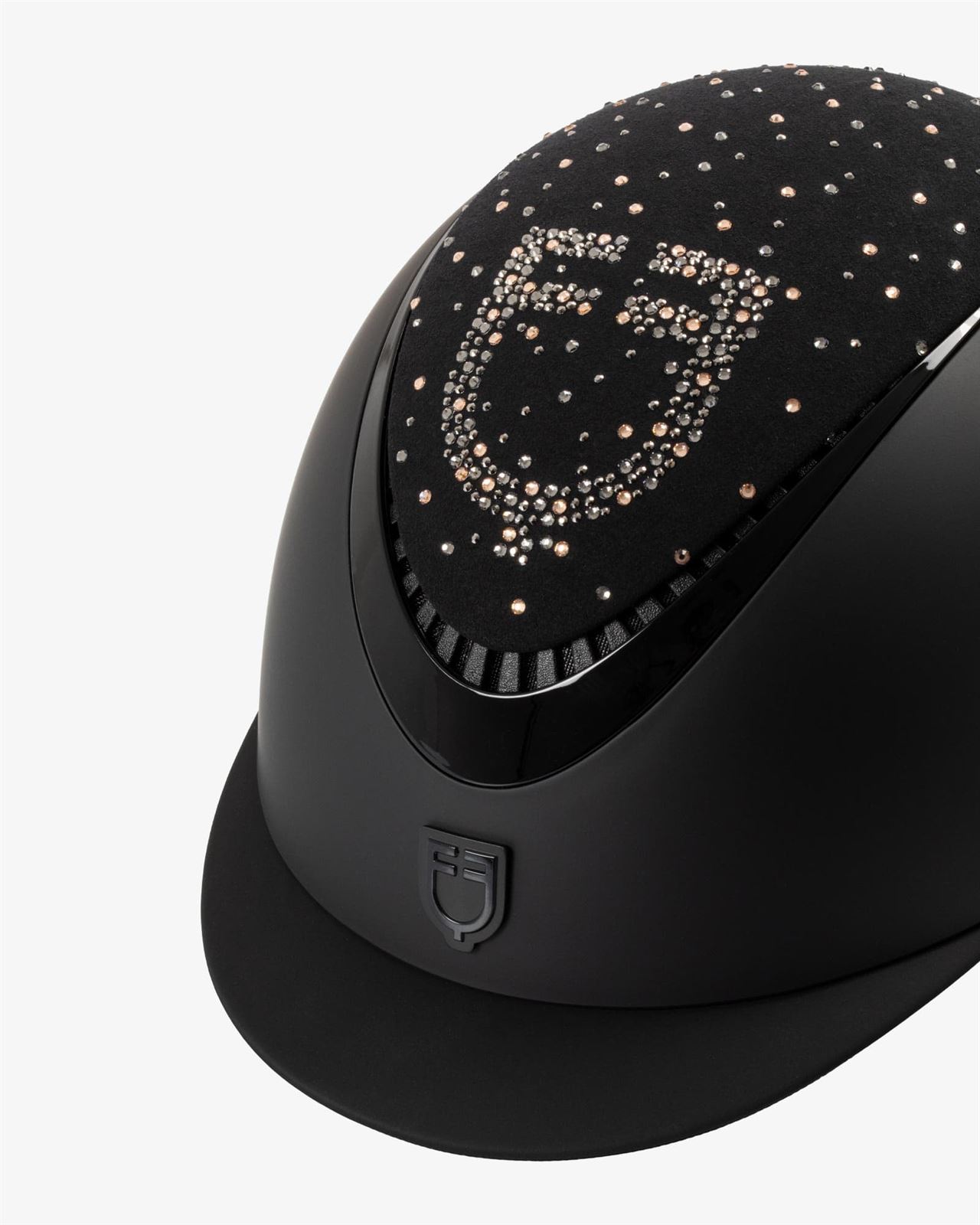 Casco EQUESTRO PRÓXIMA ROWEL color negro logo cristales rosegold  talla M (55-57) - Imagen 4