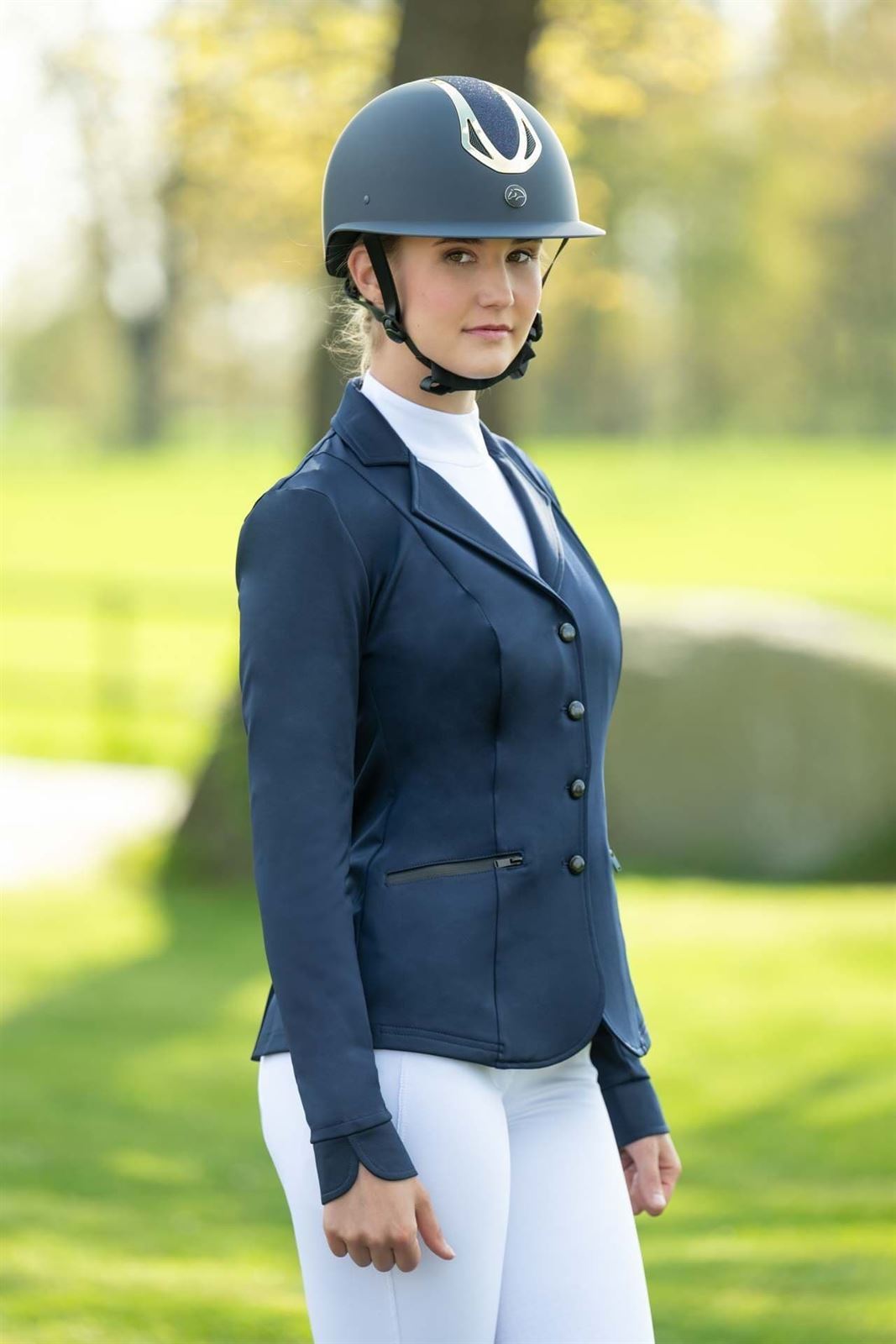 Casco HKM Sports Equipment Illusion color azul/dorado talla M 55-57 cm - Imagen 5