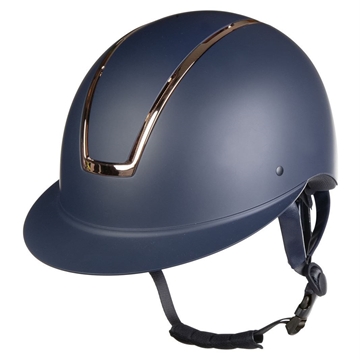Casco HKM Sports Equipment Lady Shield, color azul marino con embellecedor rosegold - Imagen 1