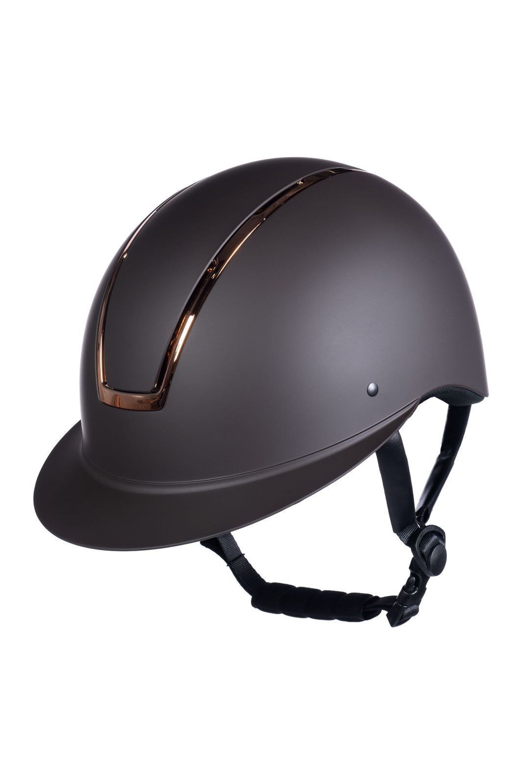 Casco HKM Sports Equipment Lady Shield, color marrón con embellecedor rosegold - Imagen 2