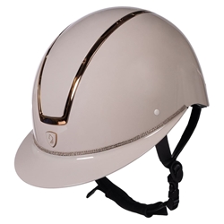 Casco LAURIA GARRELLI Limone color beige embellecedor dorado mate TALLA M (55-57 cm) - Imagen 1