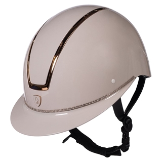 Casco LAURIA GARRELLI Limone color beige embellecedor dorado mate TALLA M (55-57 cm) - Imagen 1
