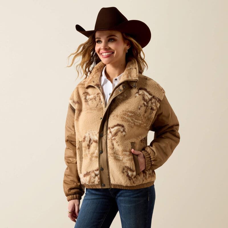 Cazadora ARIAT polar estampado caballos - Imagen 1