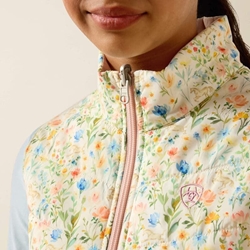 Chaleco ARIAT niña BELLA reversible rosa/estampado caballos flores - Imagen 1