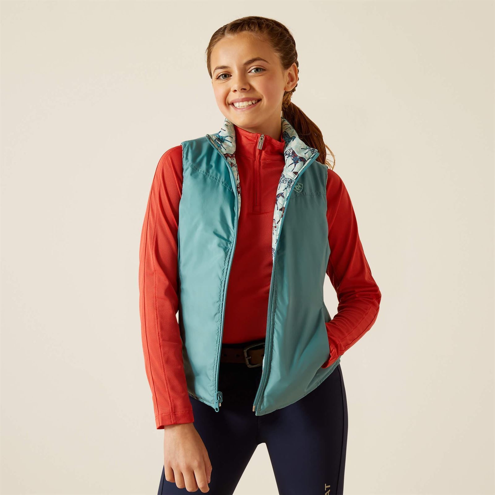 Chaleco ARIAT reversible niña Bella Painted Ponies color azul TALLA 14 - Imagen 2