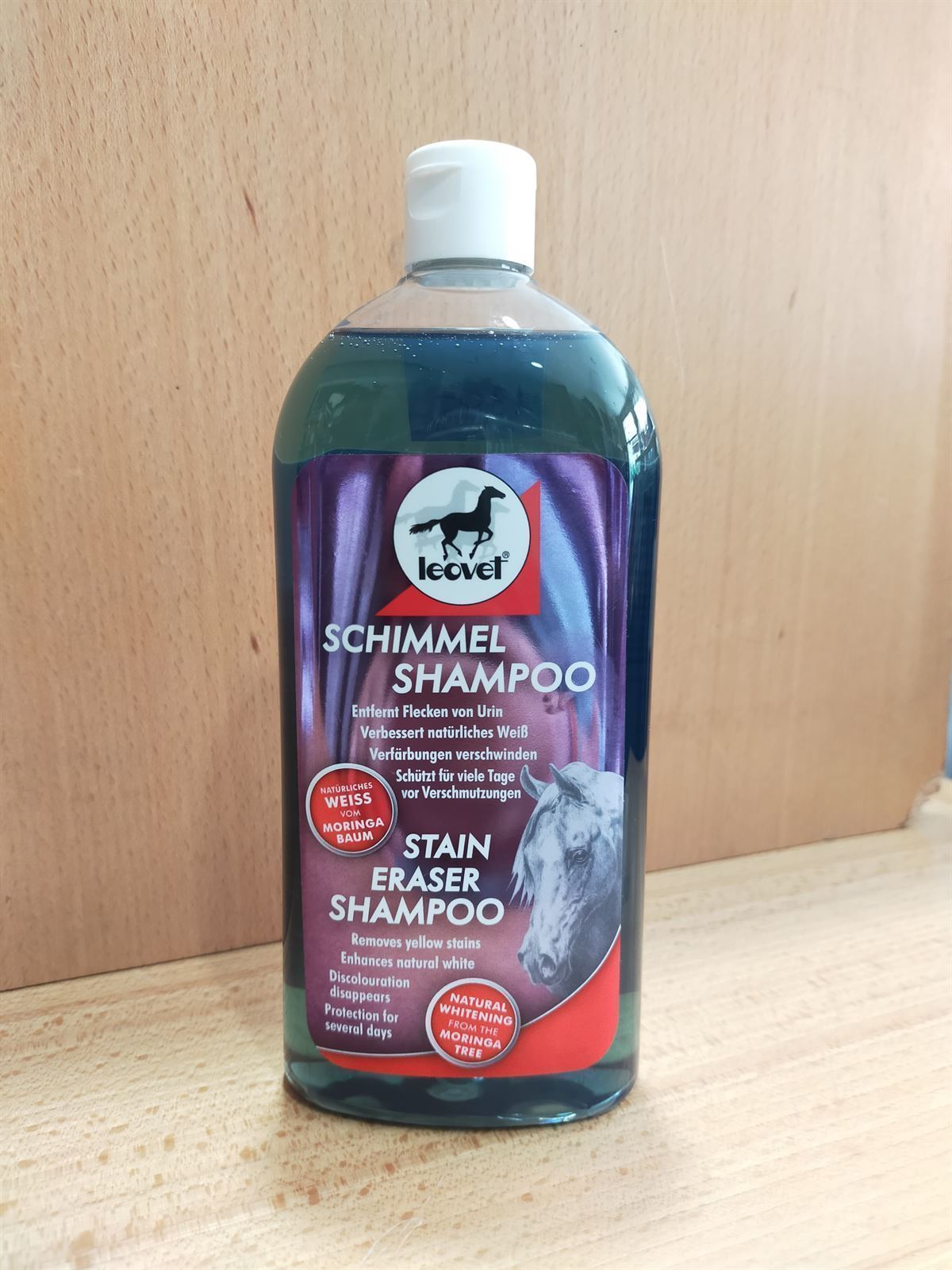 Champú LEOVET BLANQUEANTE para caballos tordos, 500 ml - Imagen 2