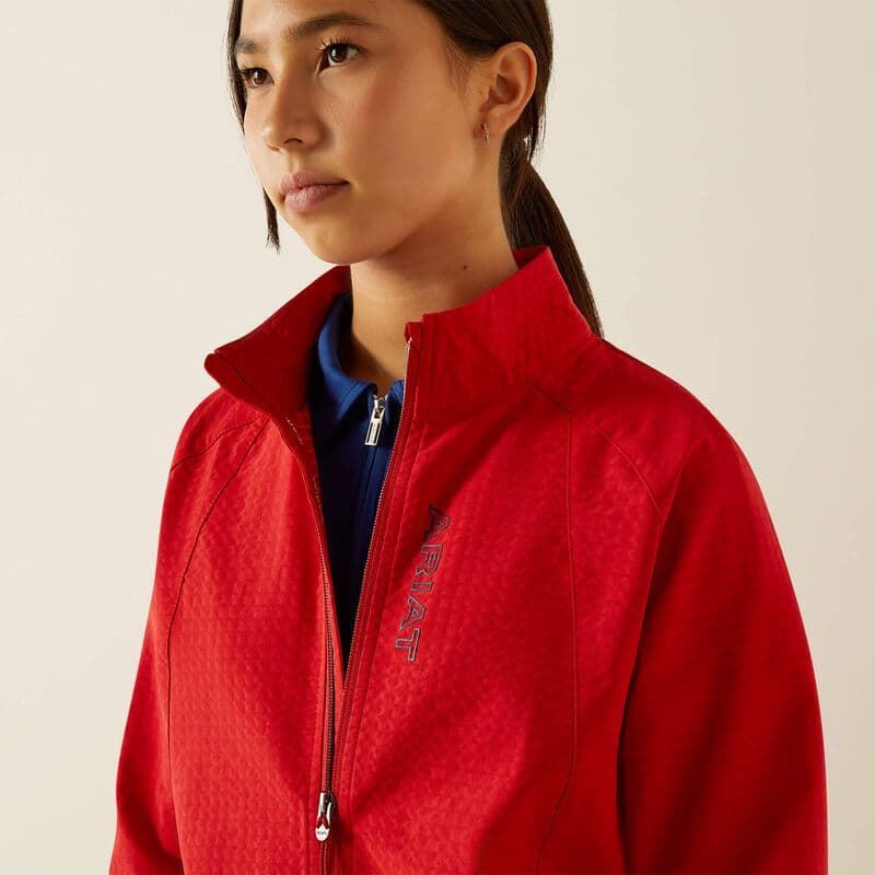 Chaqueta ARIAT Softshell Waterproof ultraligera y fina, color rojo, tallaje infantil - Imagen 2