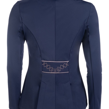 Chaqueta concurso frac corto mujer HKM Sports Equipment  Audrey color azul marino con detalles rosegold - Imagen 2