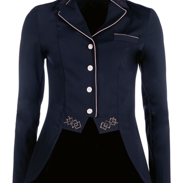 Chaqueta concurso frac corto mujer HKM Sports Equipment Audrey, color negro con cristales rosegold - Imagen 2