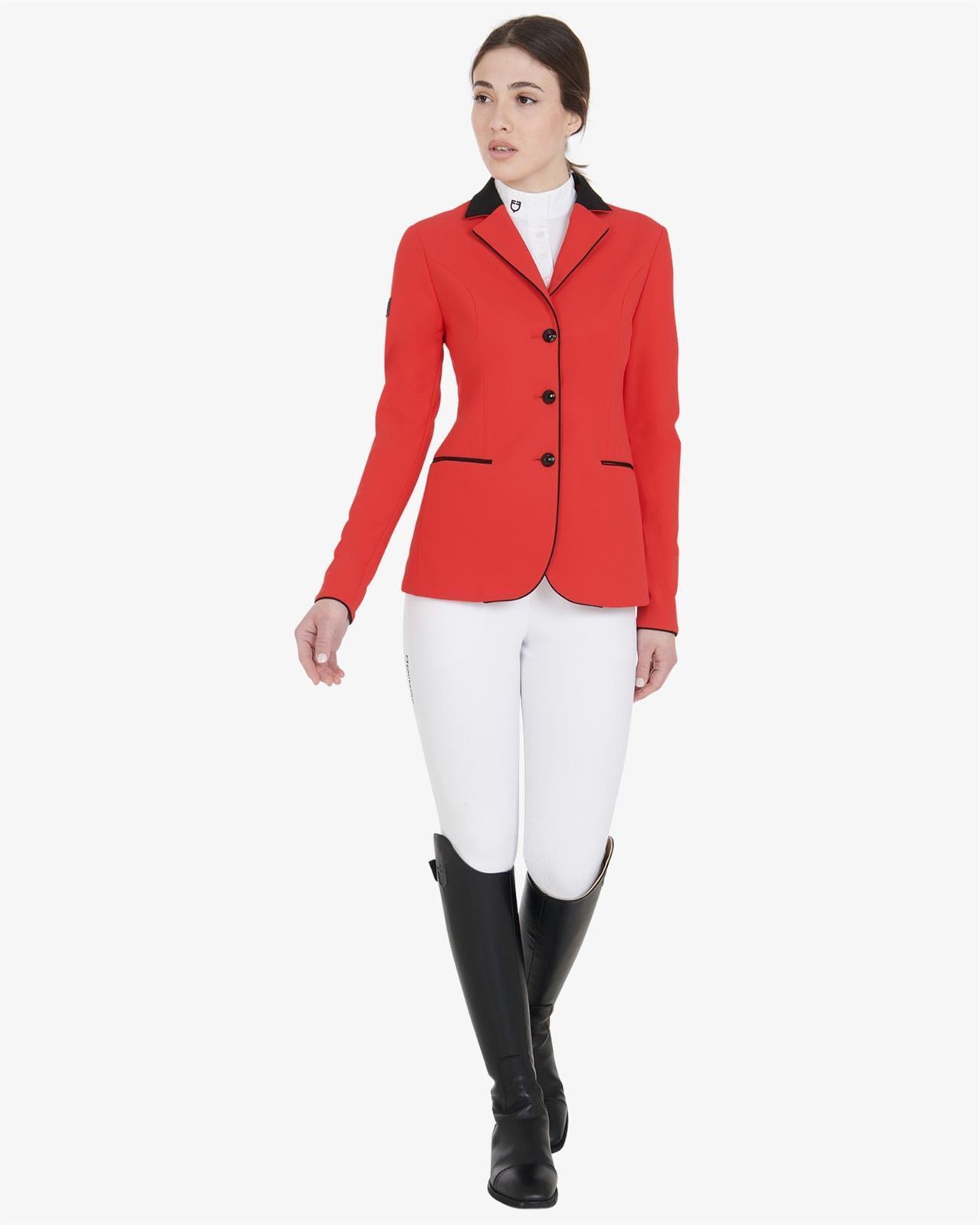 Chaqueta concurso mujer EQUESTRO Elegance color rojo - Imagen 4