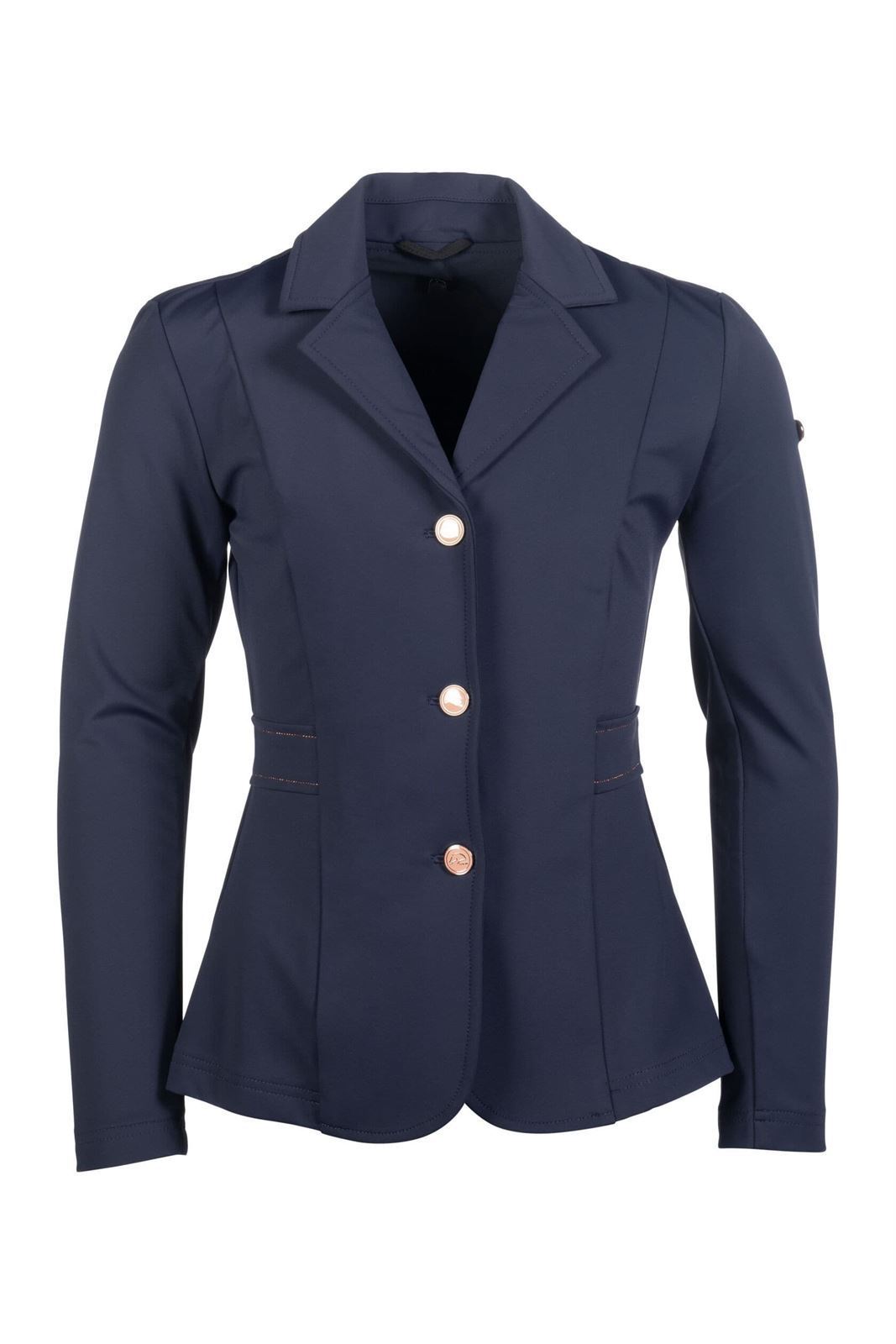 Chaqueta concurso niña HKM Sports Equipment Eloise color azul marino con costura rosegold TALLA 152 - Imagen 1