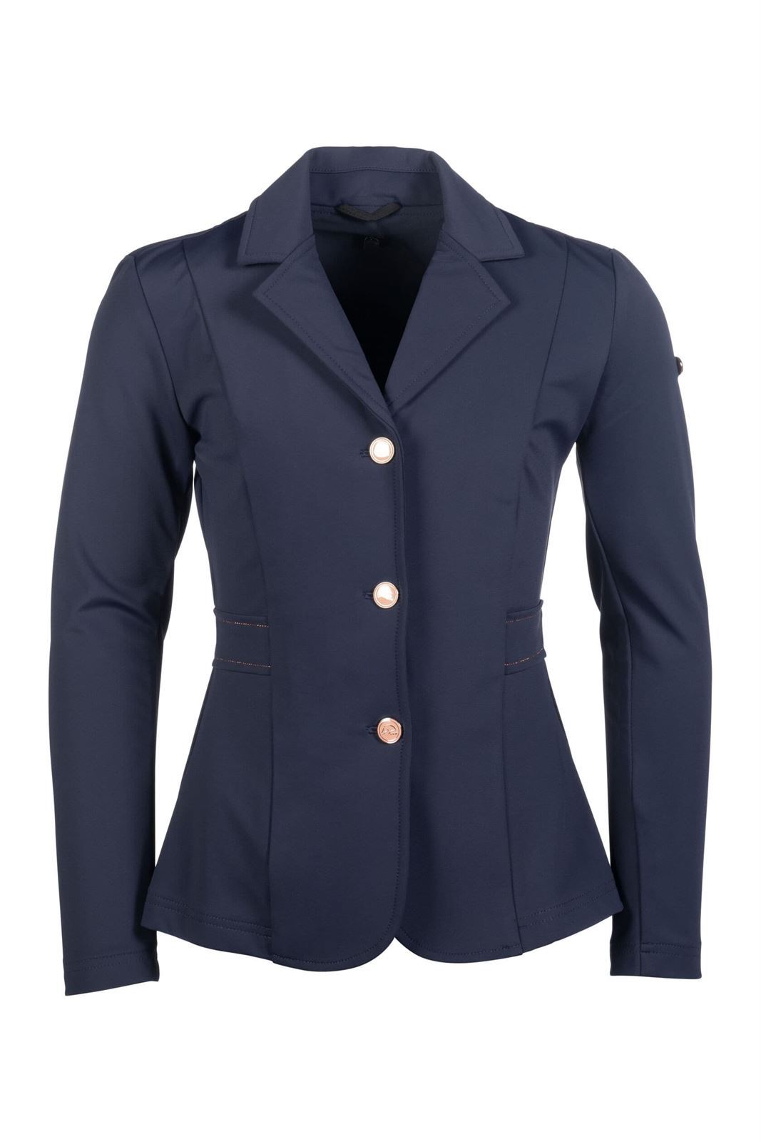 Chaqueta concurso niña HKM Sports Equipment Eloise color azul marino con costura rosegold - Imagen 1