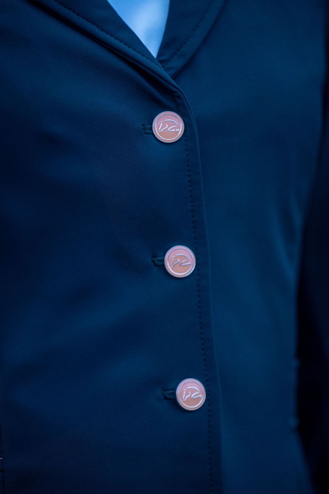 Chaqueta concurso niña HKM Sports Equipment Eloise color azul marino con costura rosegold - Imagen 3