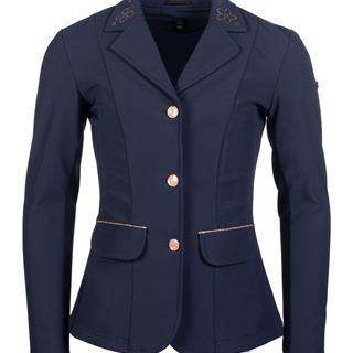 Chaqueta concurso niña HKM Sports Equipment Flora Kids color azul marino con cristales rosegold - Imagen 1