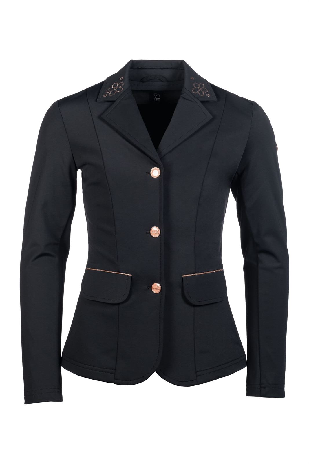Chaqueta concurso niña HKM Sports Equipment Flora Kids color negro con cristales rosegold - Imagen 1