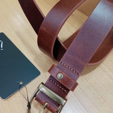 Cinturón cuero HKM Beth color marrón hebilla estribo - Imagen 1