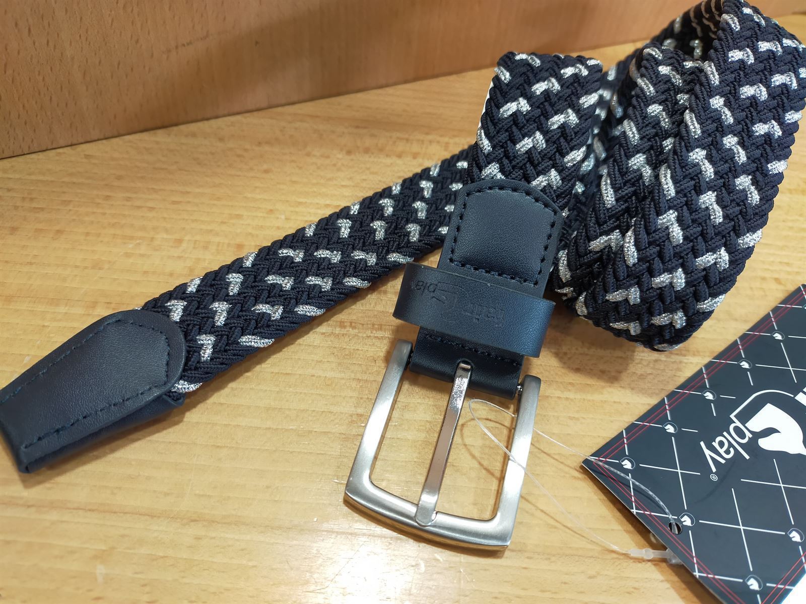 Cinturón elástico FAIR PLAY Hill Braid color marino/plata talla L/XL - Imagen 1