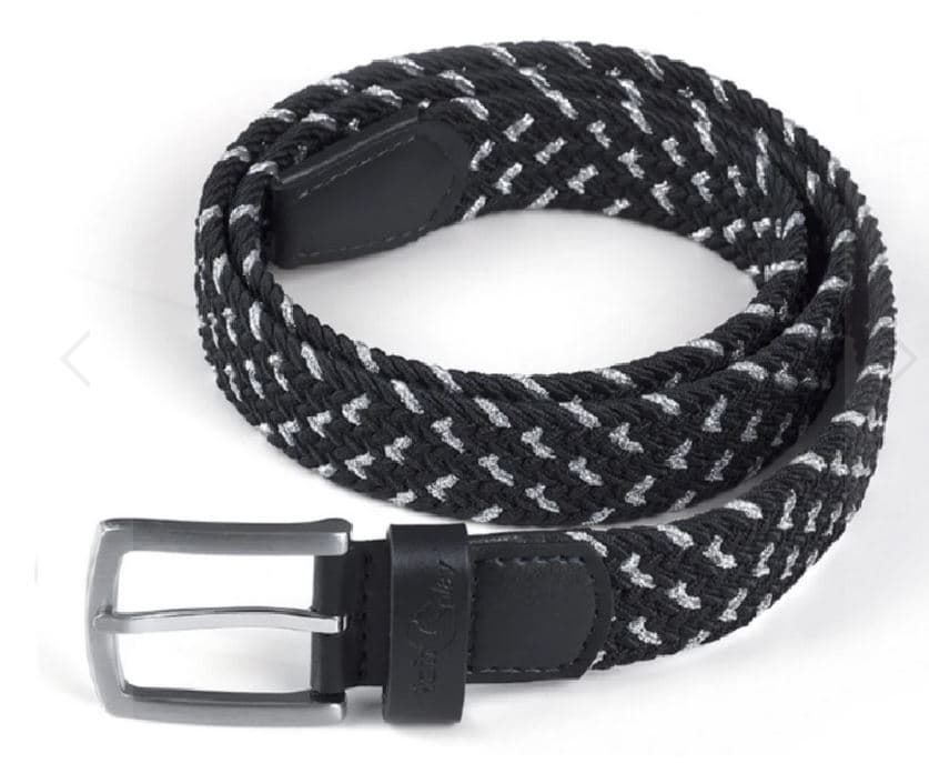 Cinturón elástico FAIR PLAY Hill Braid color negro/plata talla L/XL - Imagen 1