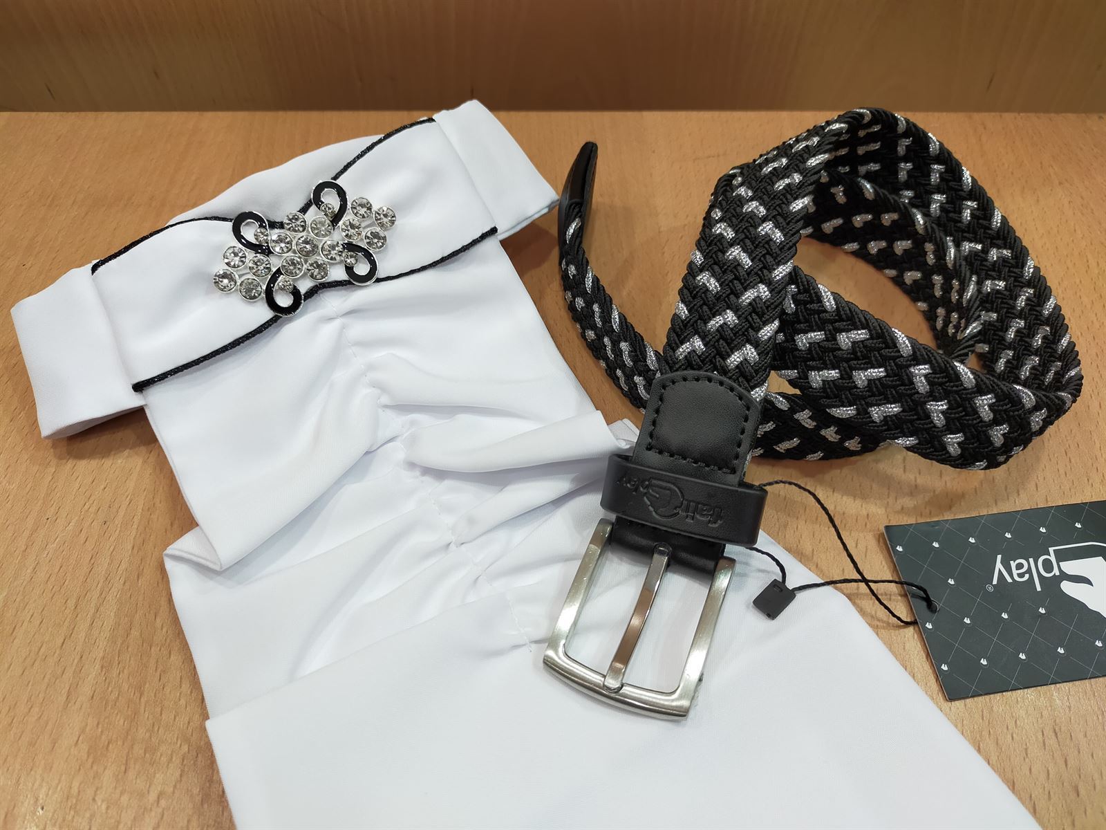 Cinturón elástico FAIR PLAY Hill Braid color negro/plata talla L/XL - Imagen 2