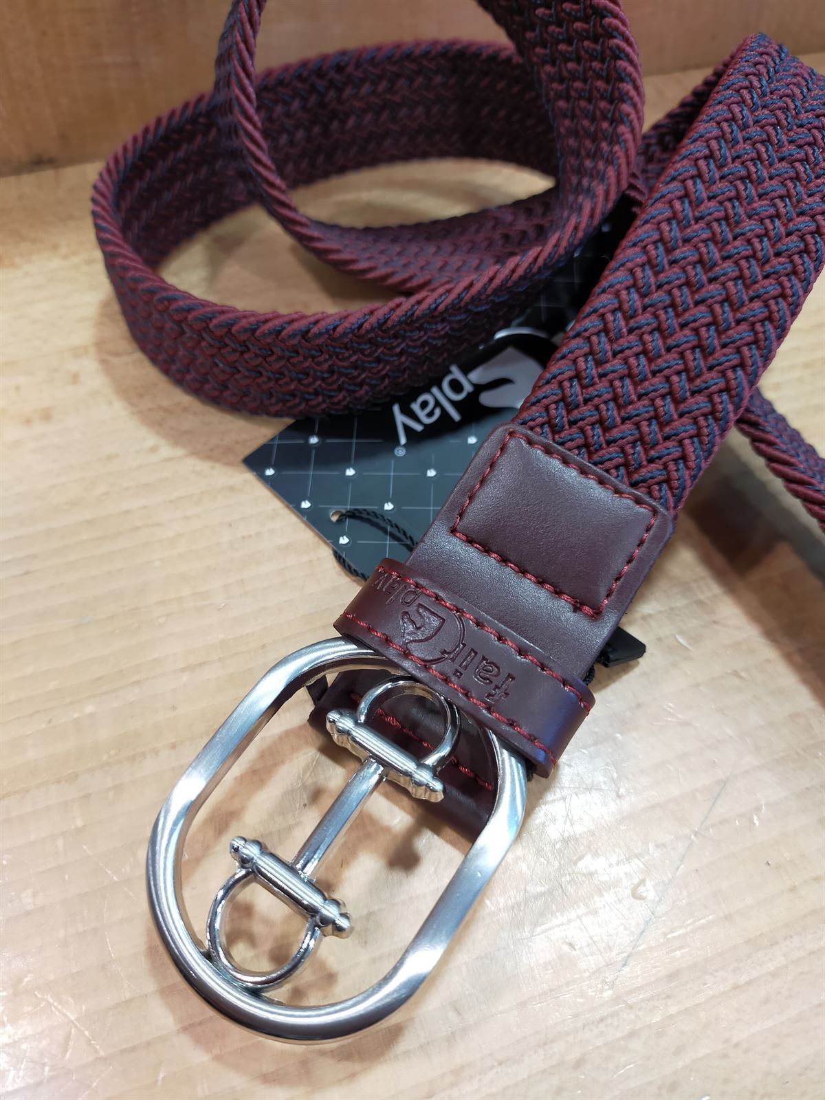 Cinturón elástico FAIR PLAY Valley color burdeos/marino talla S/M - Imagen 1