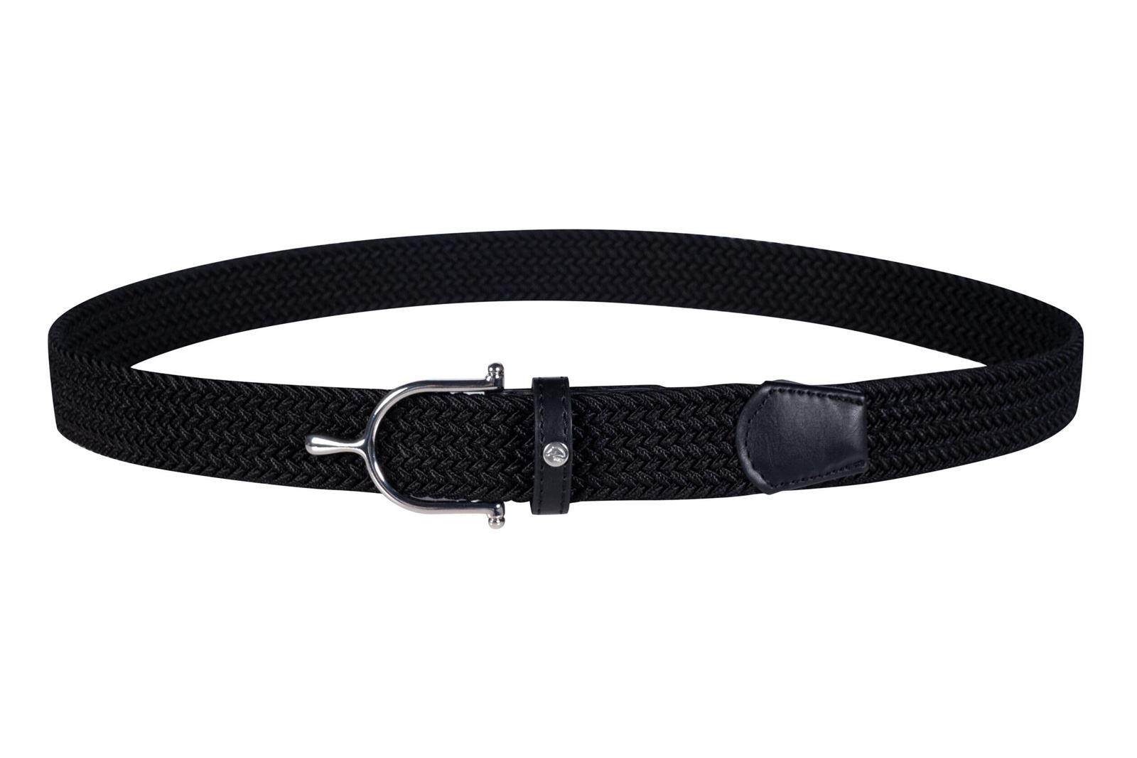 Cinturón elástico HKM Ann color negro hebilla espuela plateada - Imagen 1