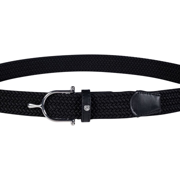 Cinturón elástico HKM Ann color negro hebilla espuela plateada - Imagen 1