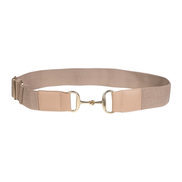 Cinturón elástico HKM Hunter color beige hebilla filete, ancho 5 cms, talla única, regulable - Imagen 1