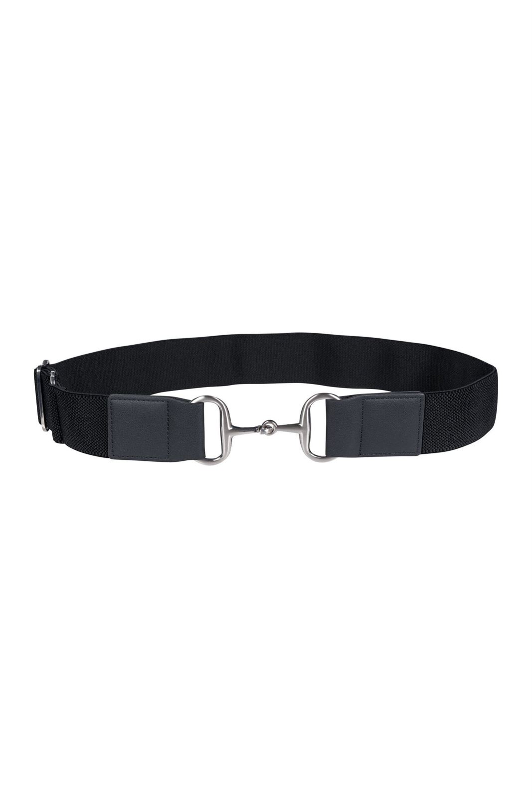 Cinturón elástico HKM Hunter color negro hebilla filete, ancho 5 cms, talla única, regulable - Imagen 1