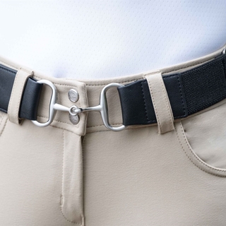 Cinturón elástico HKM Hunter color negro hebilla filete, ancho 5 cms, talla única, regulable - Imagen 2