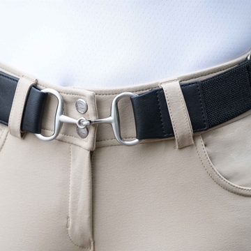 Cinturón elástico HKM Hunter color negro hebilla filete, ancho 5 cms, talla única, regulable - Imagen 2